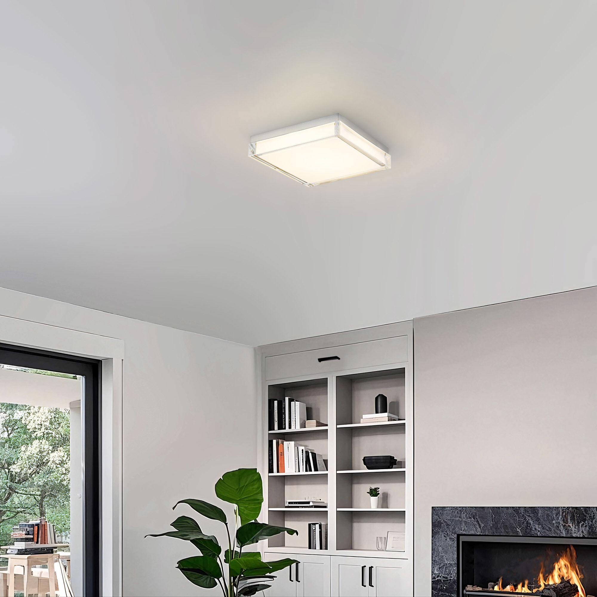 Box LED 11 inch Brushed Stainless Steel Outdoor Flush Mount